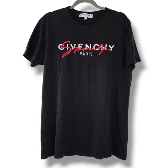 Givenchy Other - GIVENCHY MEN'S T-shirt cotton black L fitted Cotton Embroidered Red Designer Tee